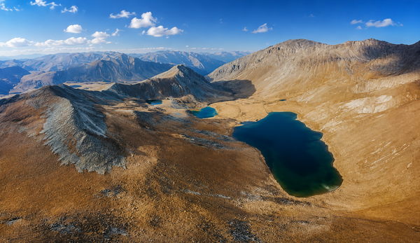 Panoramic view of black rock lakes