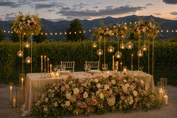 dinner served by candlelight