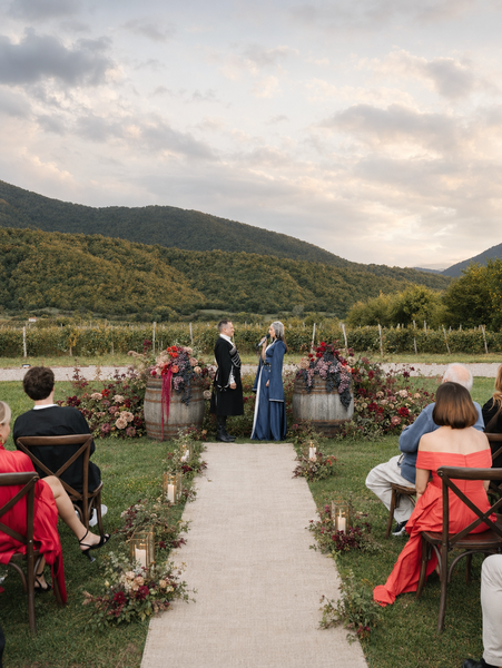 Wedding ceremony in traditional Georgian attire